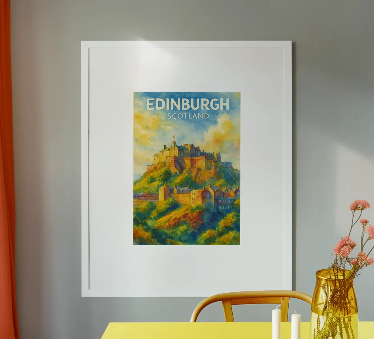 Edimburgo, Scozia Dipingere l'immaginazione poster con telaio in plastica da onestar