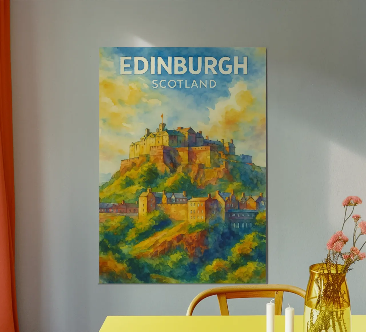 Edimburgo, Scozia Dipingere l'immaginazione poster con telaio in plastica da onestar