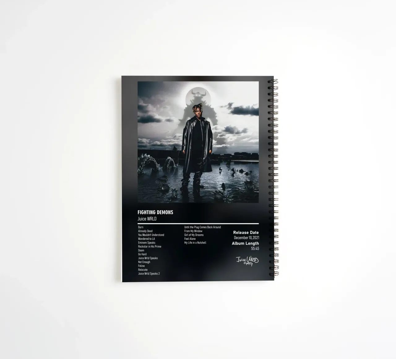 Fighting Demons (2021) by Juice WRLD spiral notebook by DGUnder