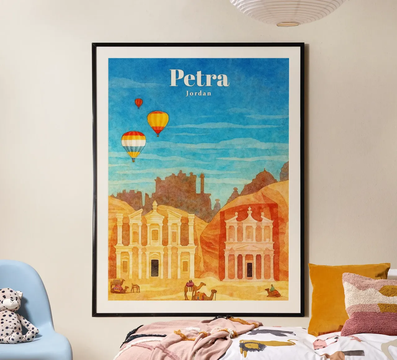 Petra, Giordania Dipingere l'immaginazione poster con telaio in legno da onestar