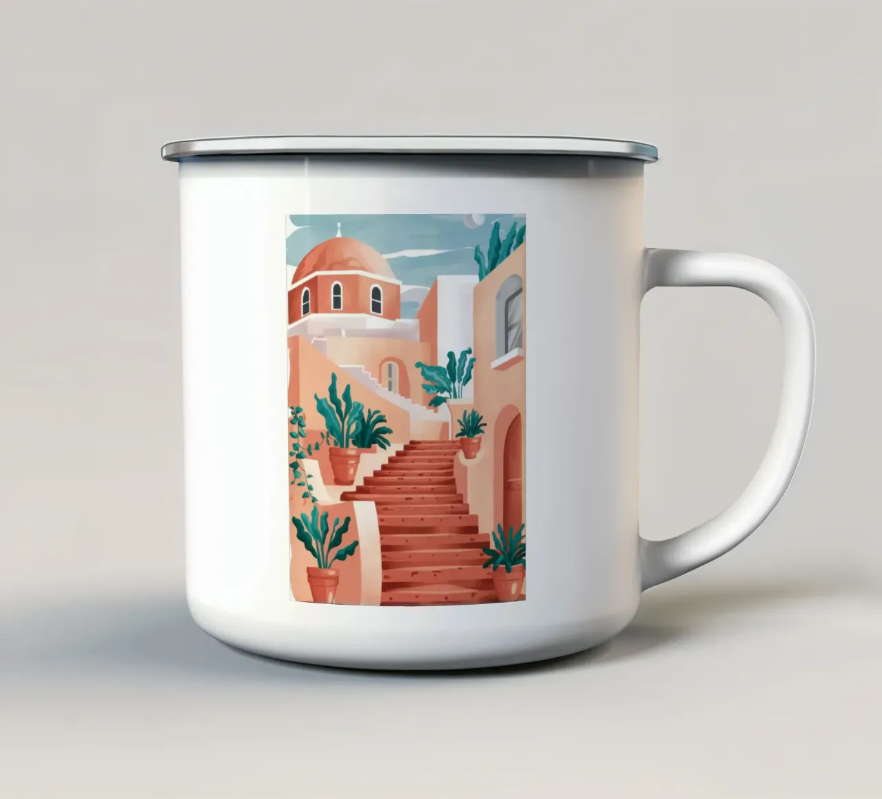 Terracotta Step Ascent tazza in smalto da Monuments Fire
