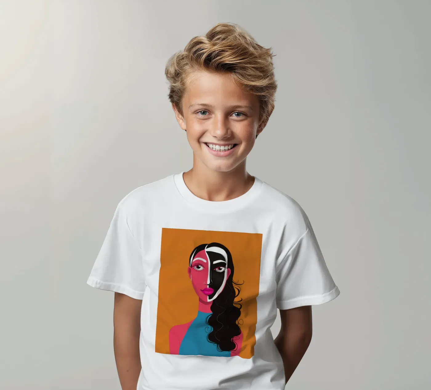 Visage Split bicolore t-shirt bambini da Monuments Fire