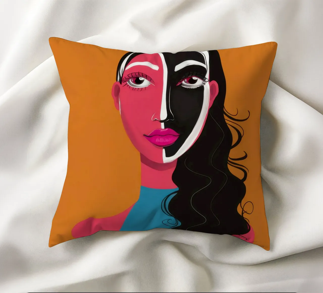 Visage Split bicolore cuscino da Monuments Fire