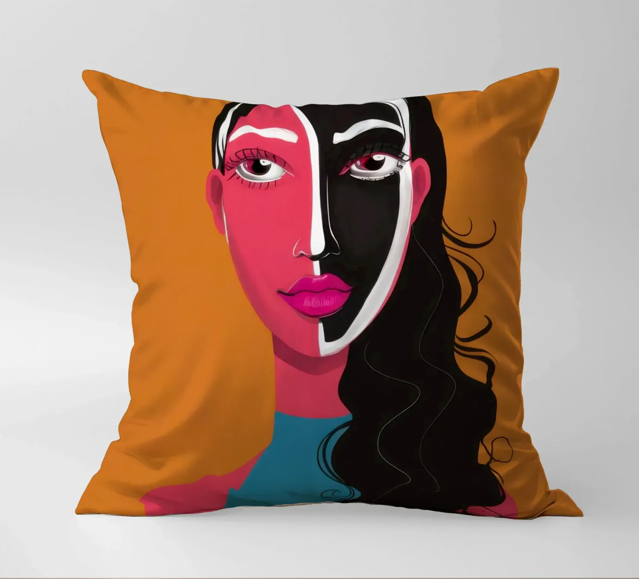 Visage Split bicolore cuscino da Monuments Fire