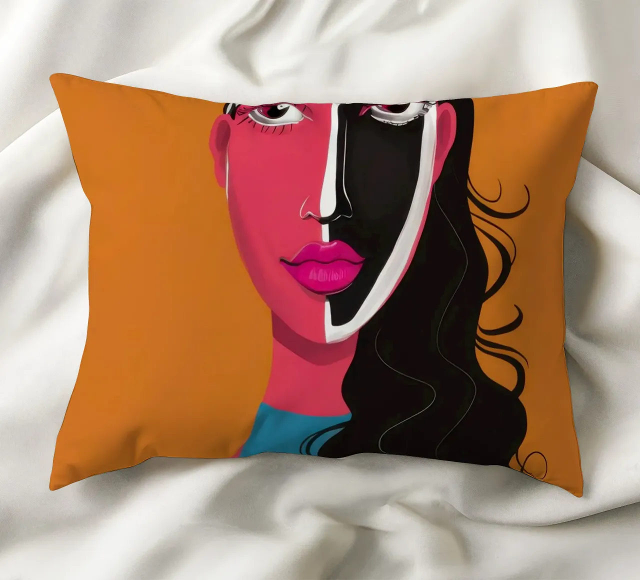 Visage Split bicolore cuscino da Monuments Fire