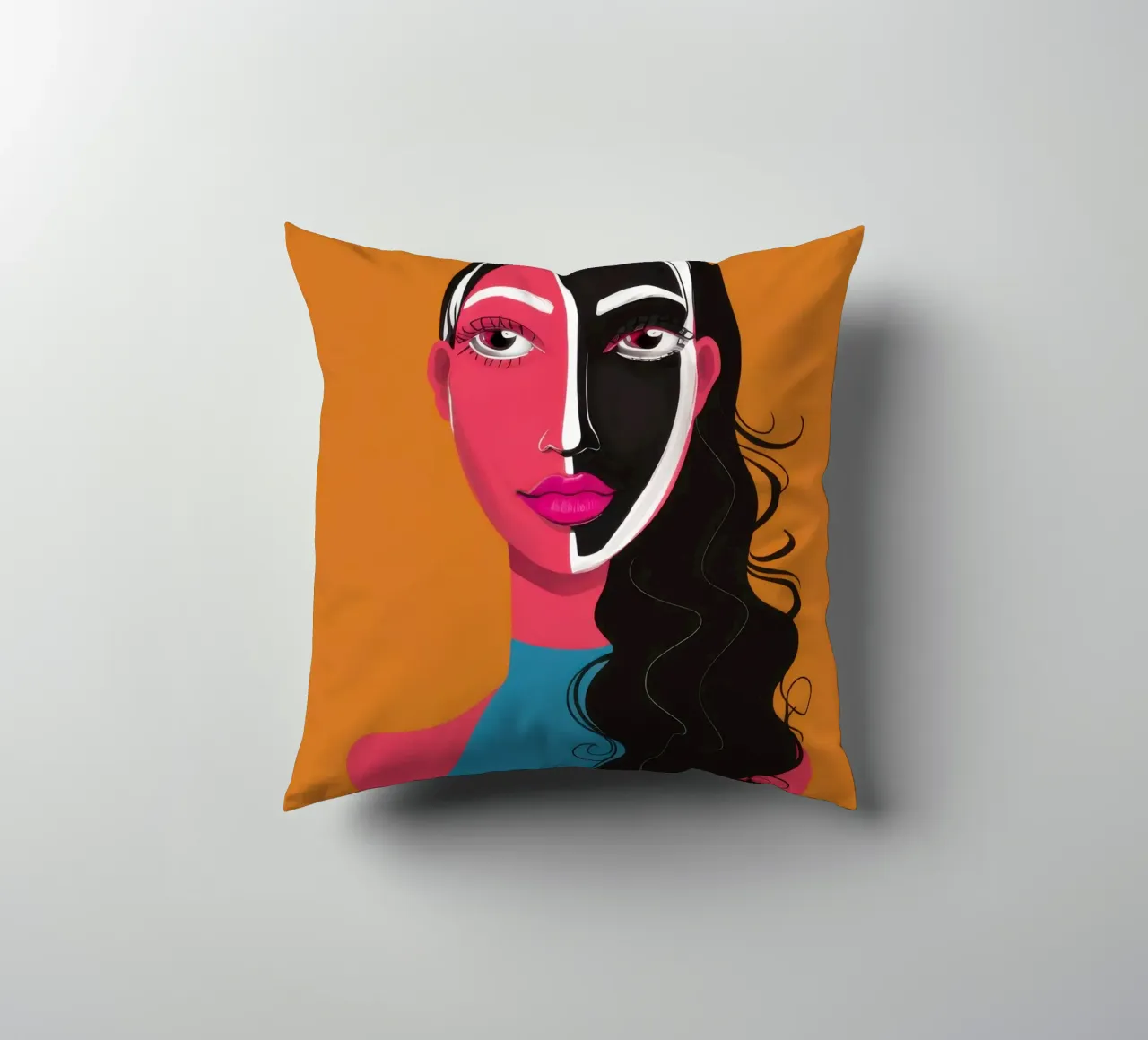 Visage Split bicolore cuscino da Monuments Fire