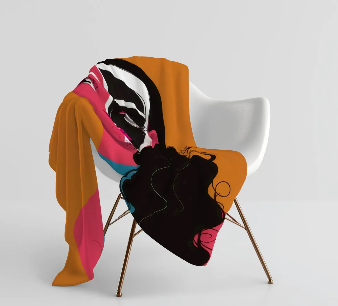 Bicolor Visage Split fleece blanket by Monuments Fire