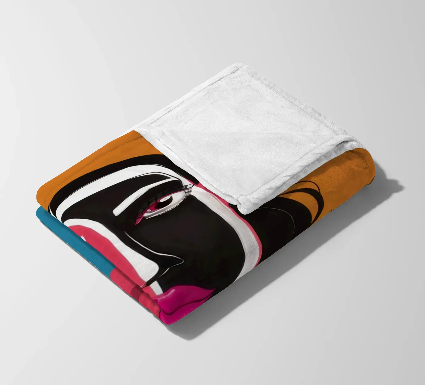 Bicolor Visage Split fleece blanket by Monuments Fire