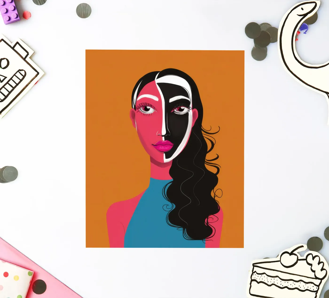 Bicolor Visage Split sticker by Monuments Fire