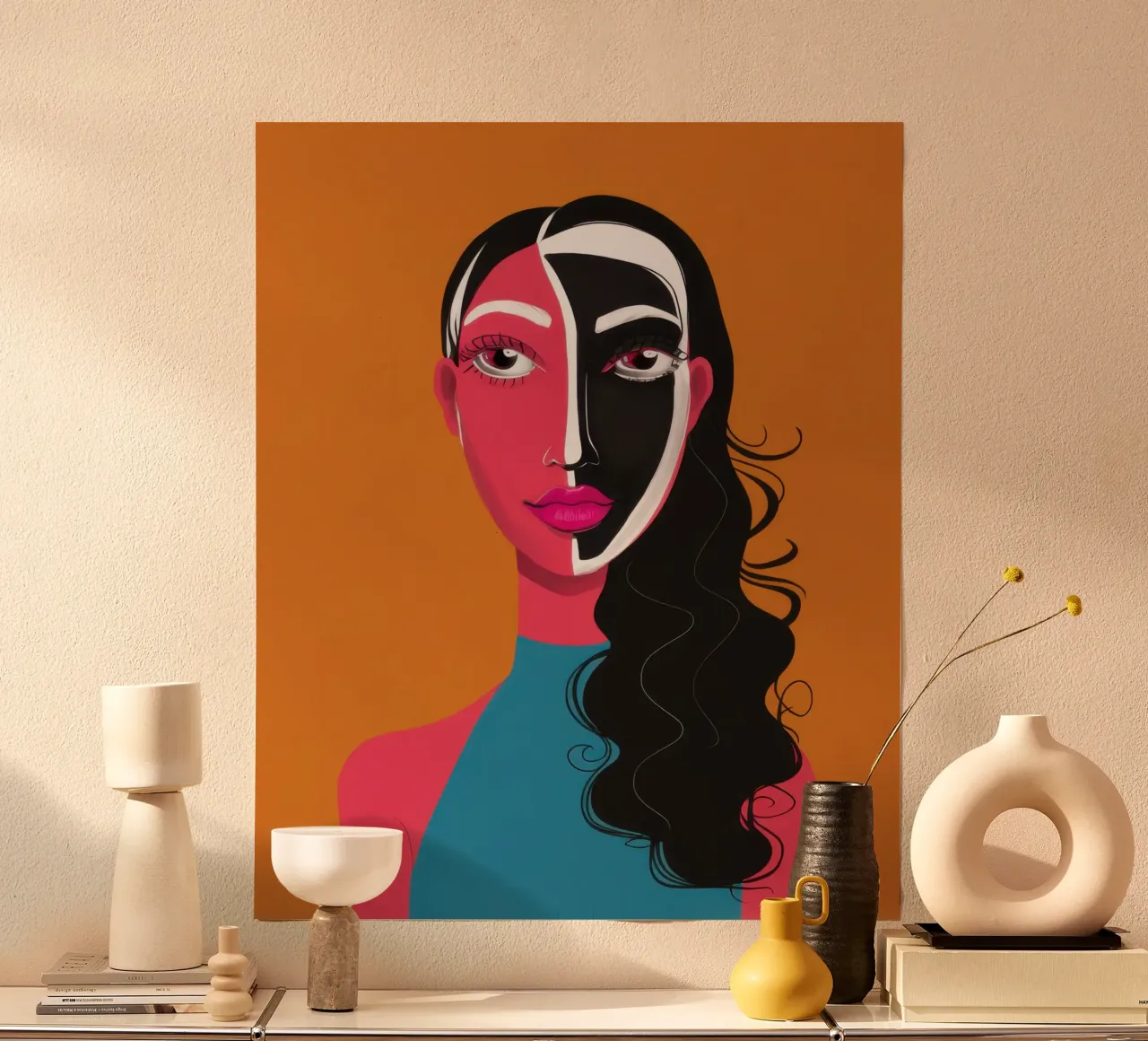 Visage Split bicolore poster da Monuments Fire