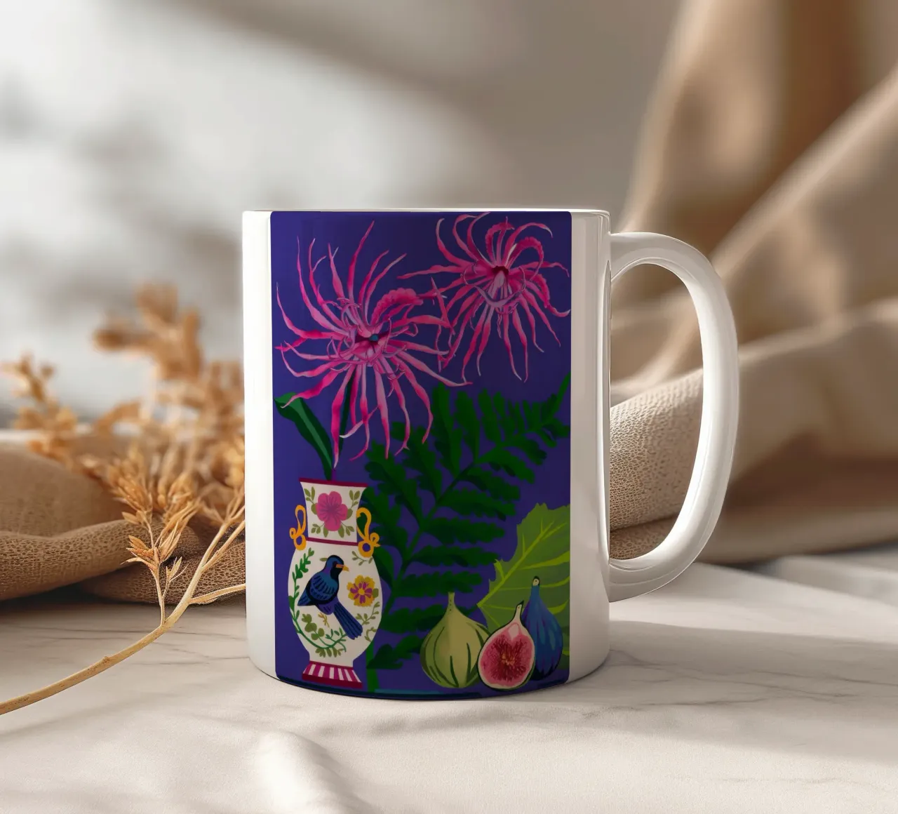Armonia di felce fucsia tazza in ceramica da Monuments Fire
