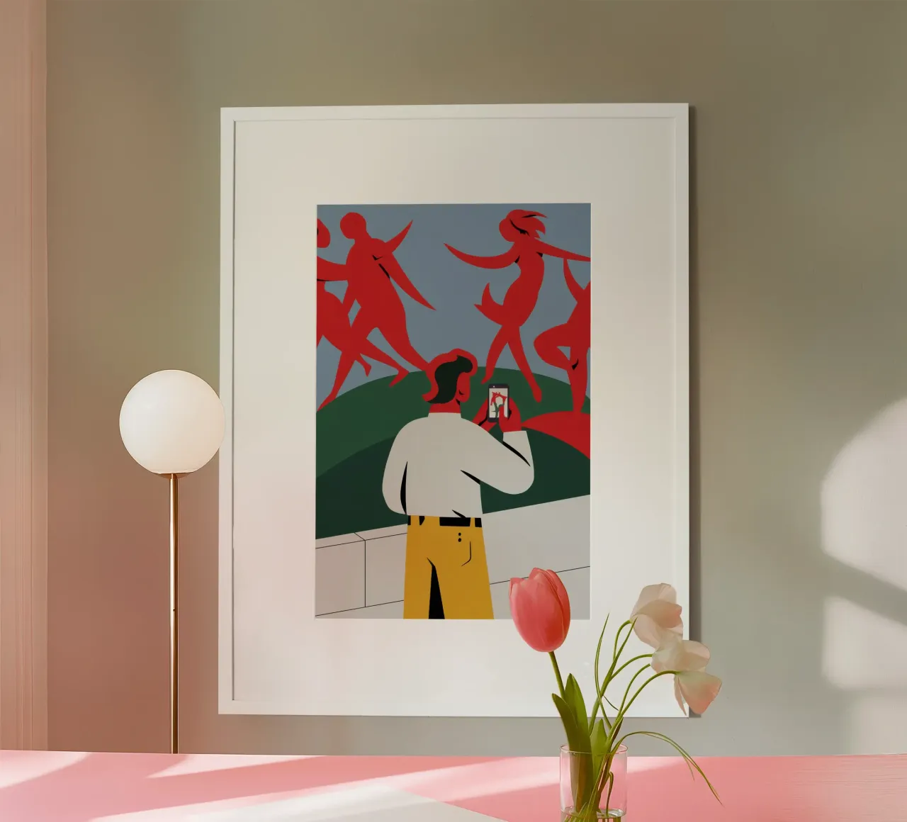 Catturare il movimento cremisi poster con telaio in alluminio da Mossy Pigment