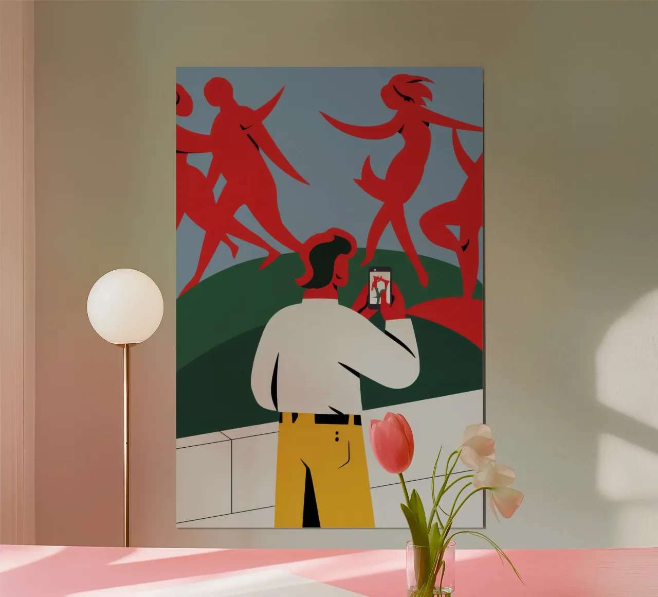 Catturare il movimento cremisi poster con telaio in alluminio da Mossy Pigment
