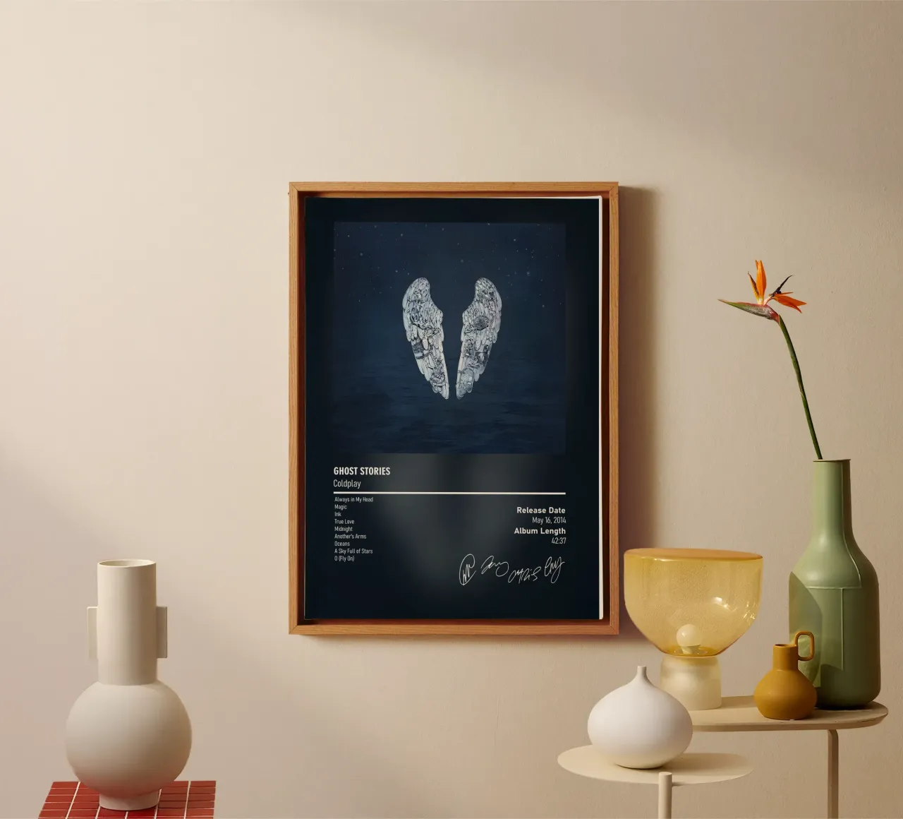 Ghost Stories By Coldplay tela con Cornice a cassetta da DGUnder