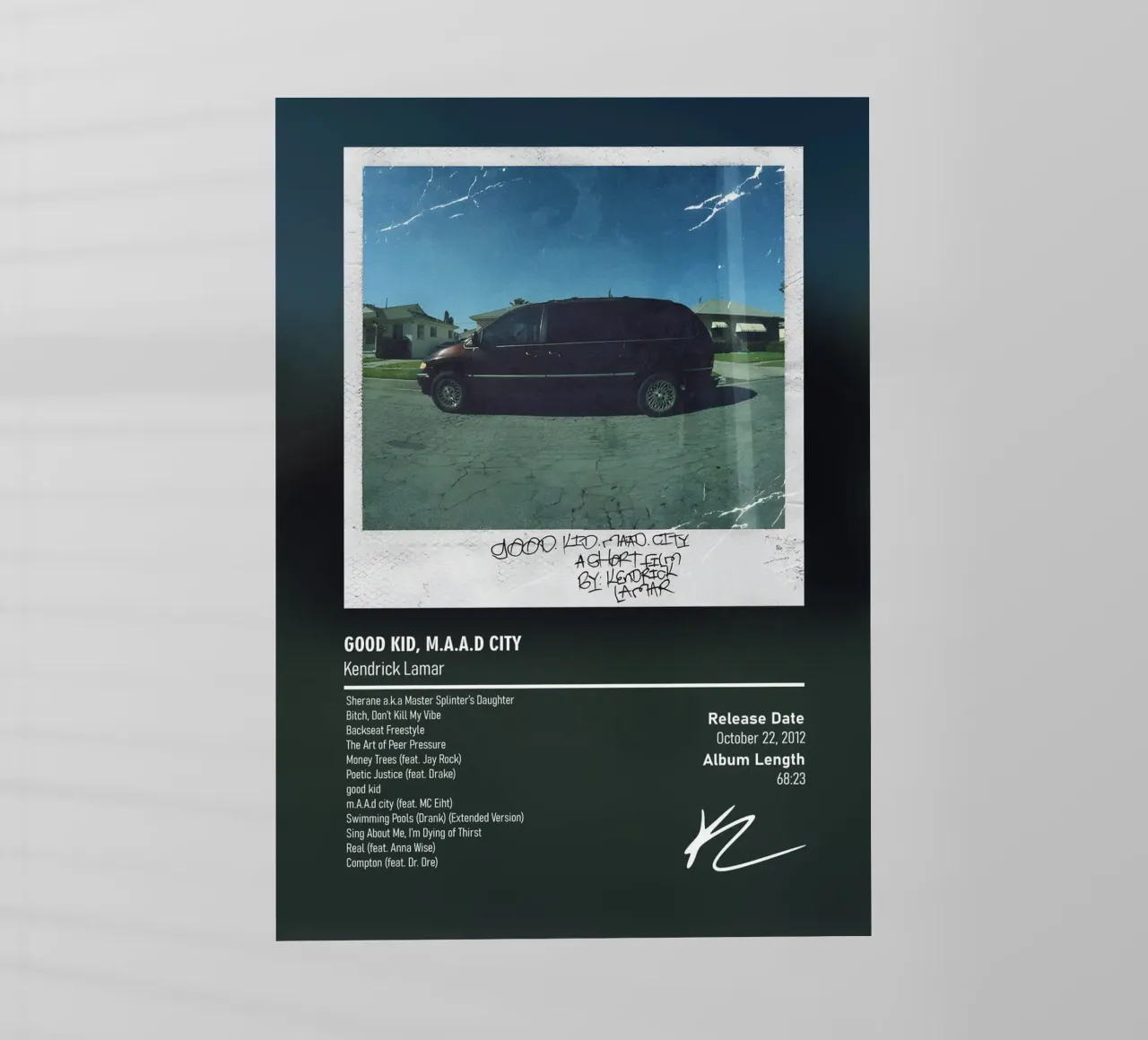 good kid, m.A.A.d city By Kendrick Lamar pellicola backlit da DGUnder