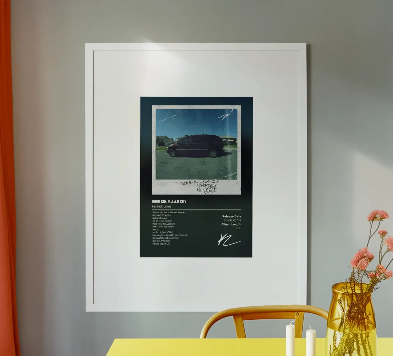 good kid, m.A.A.d city By Kendrick Lamar poster con telaio in legno da DGUnder