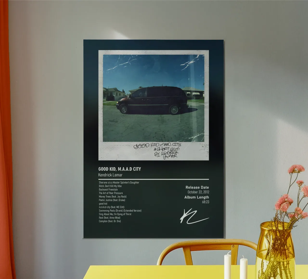 good kid, m.A.A.d city By Kendrick Lamar poster con telaio in legno da DGUnder