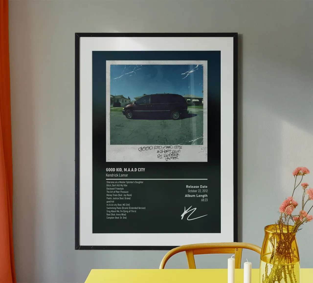 good kid, m.A.A.d city By Kendrick Lamar poster con telaio in legno da DGUnder