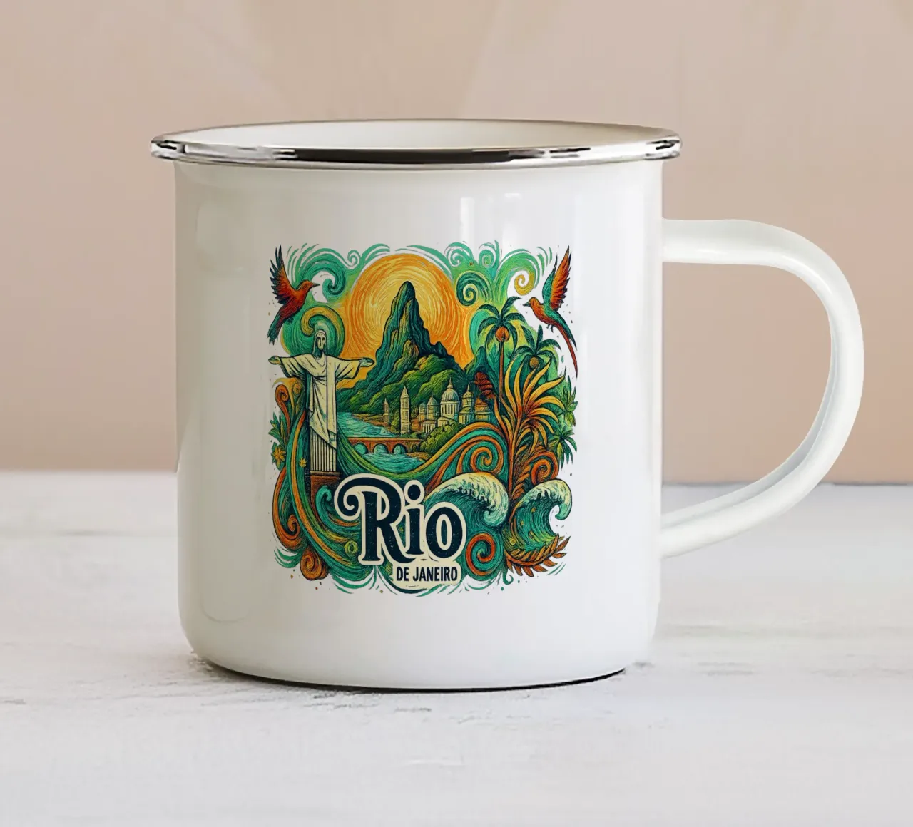 FREE RIO DE JANEIRO tazza in smalto da Vintage Van Gogh