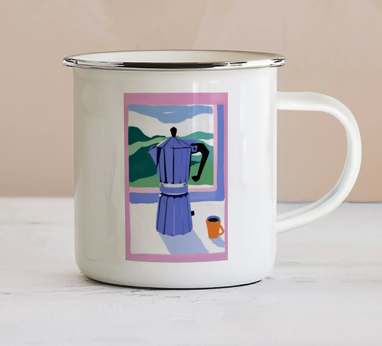 Mattina Moka Vista tazza in smalto da Mossy Pigment