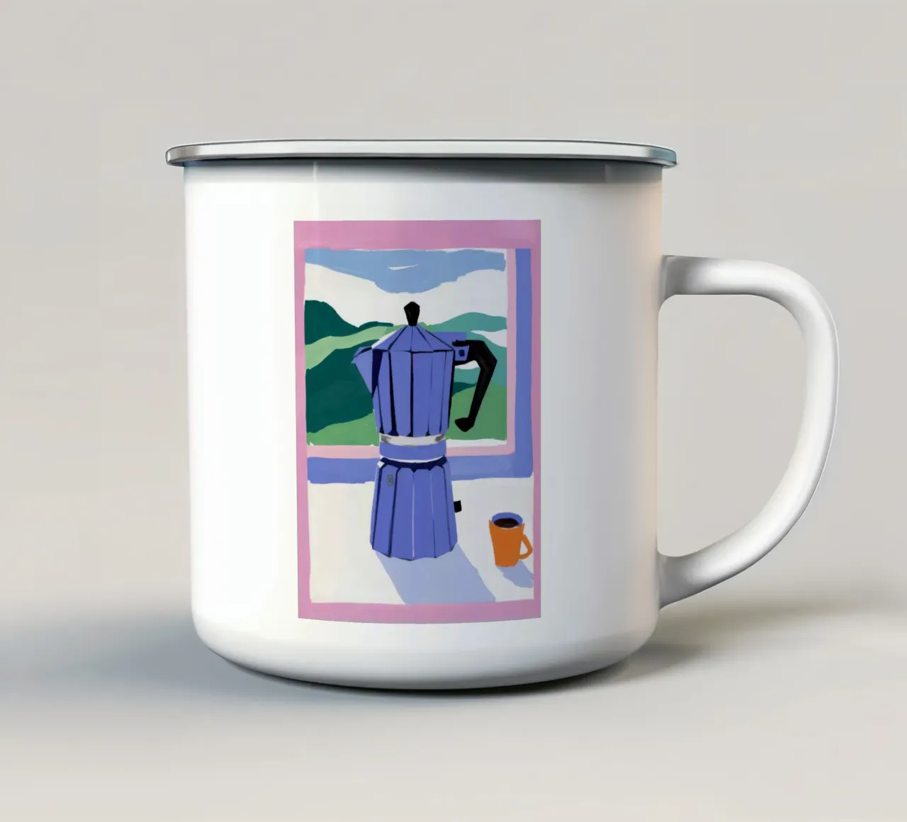 Mattina Moka Vista tazza in smalto da Mossy Pigment