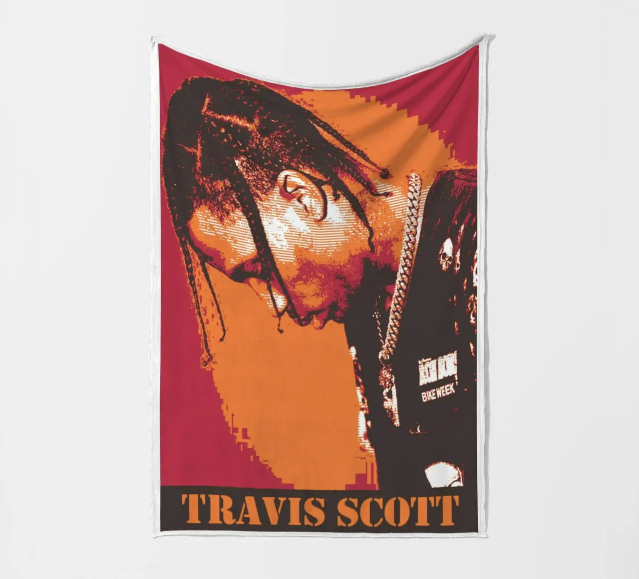 Travis Scott iconic rapper coperta in pile da Lembayung art