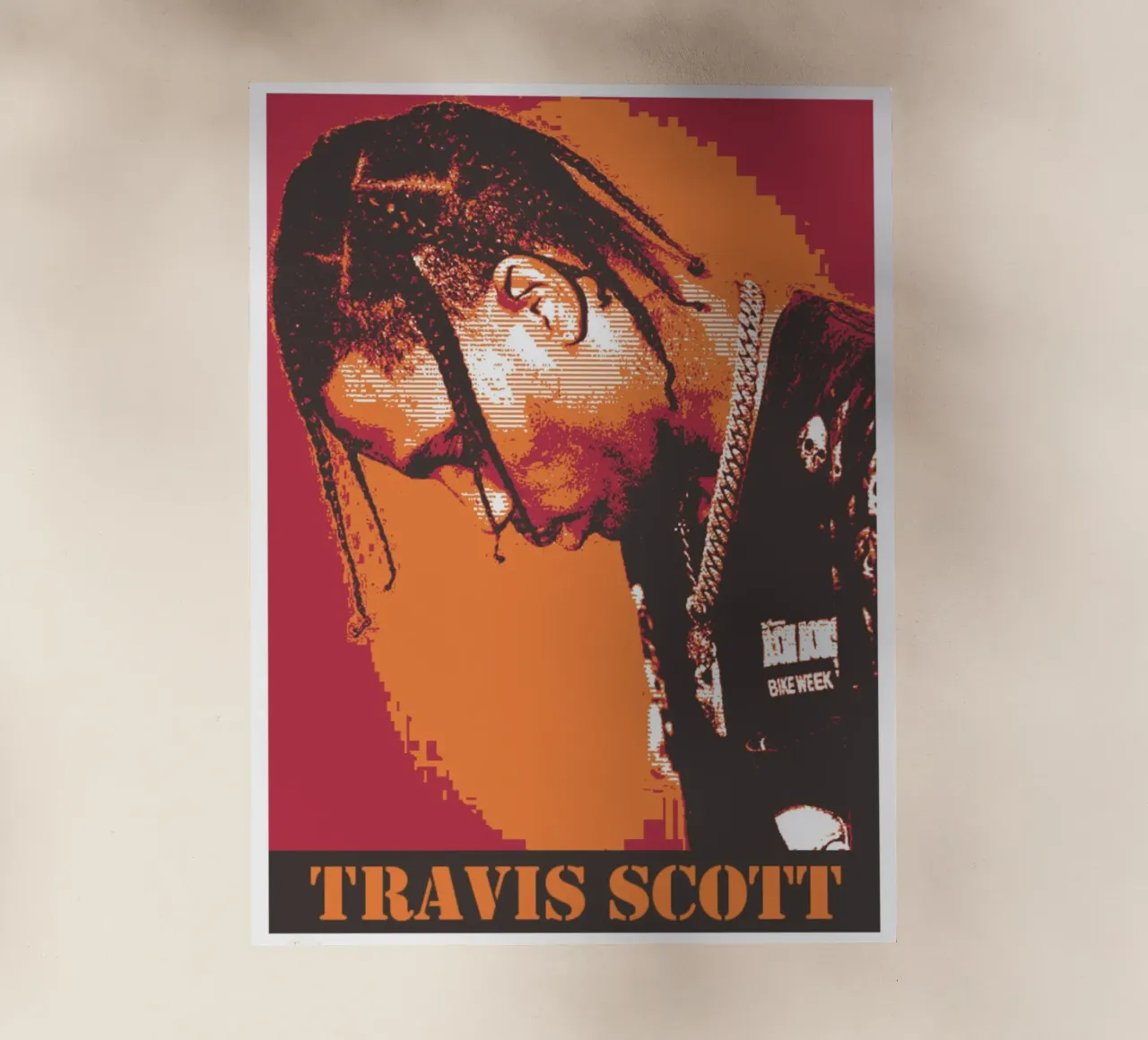 Travis Scott iconic rapper pellicola backlit da Lembayung art