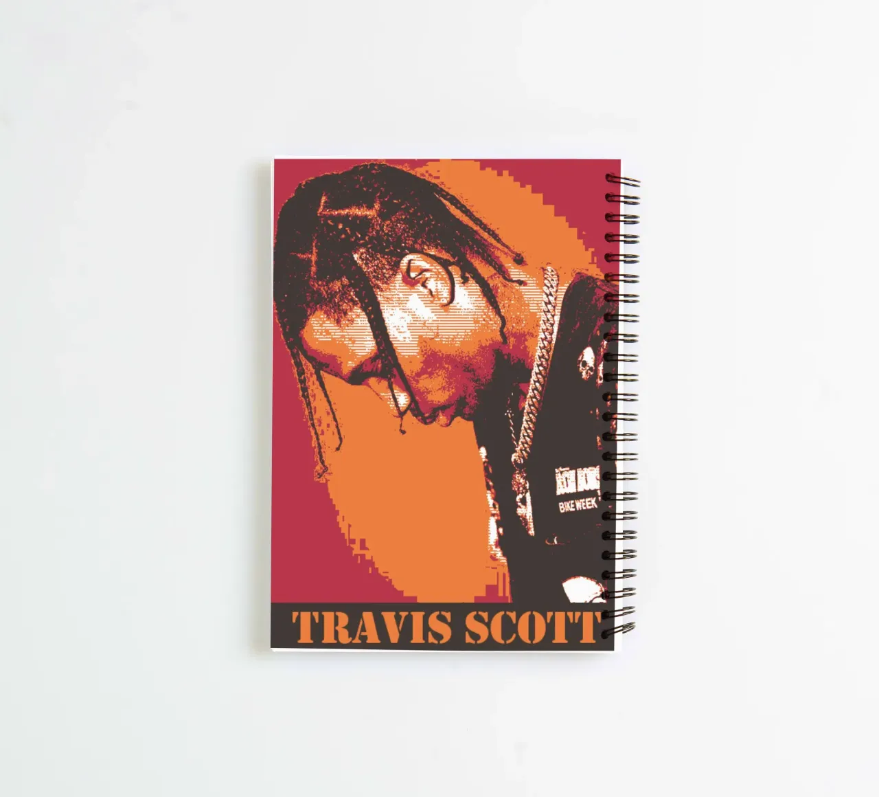 Travis Scott iconic rapper carnet à spirale de Lembayung art