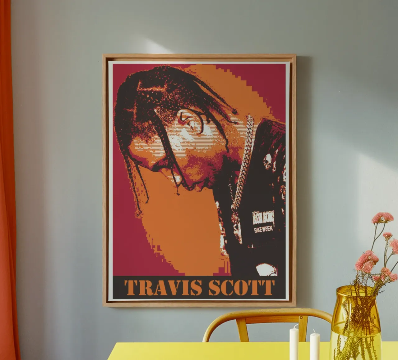 Travis Scott iconic rapper canvas by Lembayung art