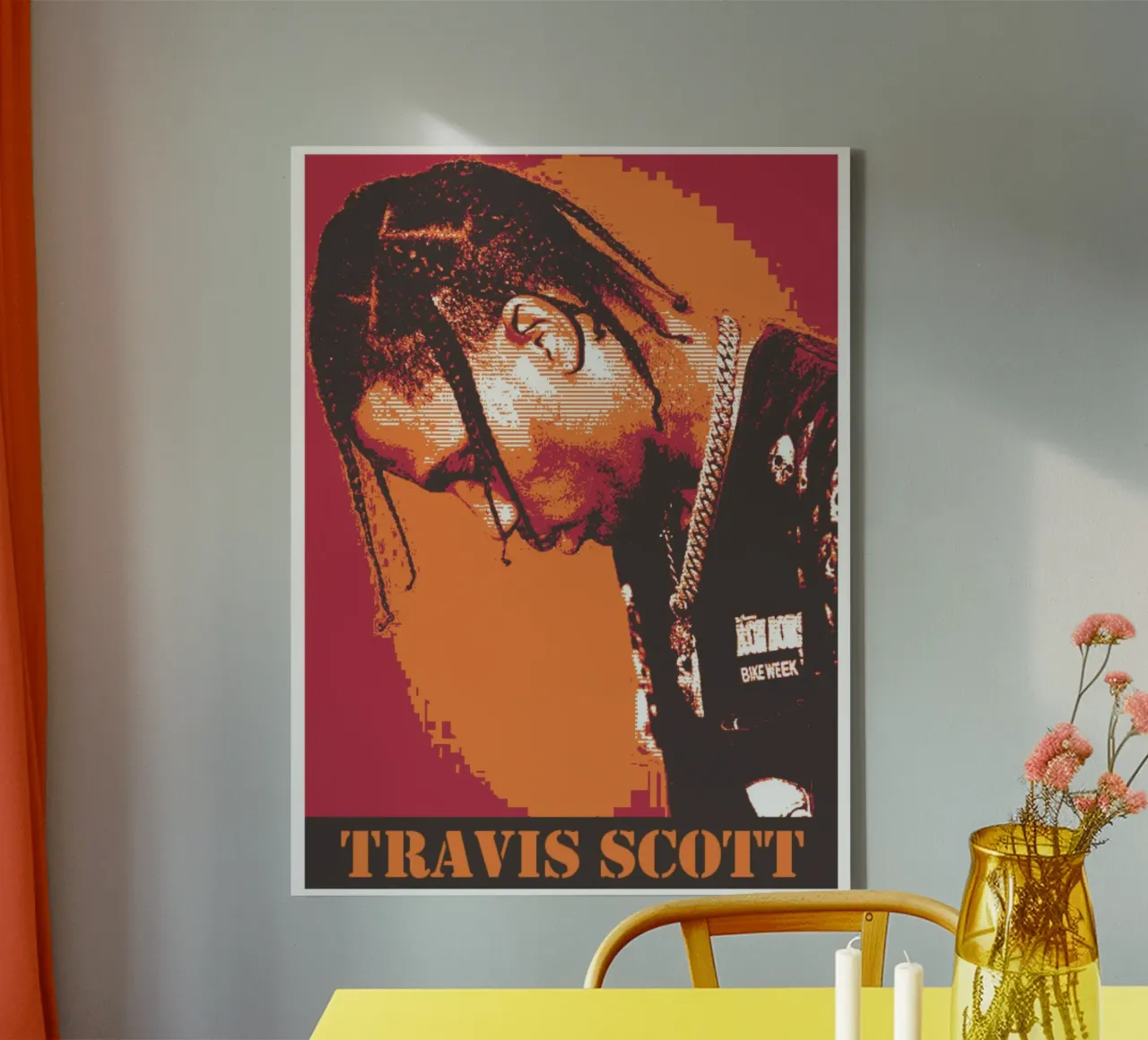 Travis Scott iconic rapper canvas by Lembayung art