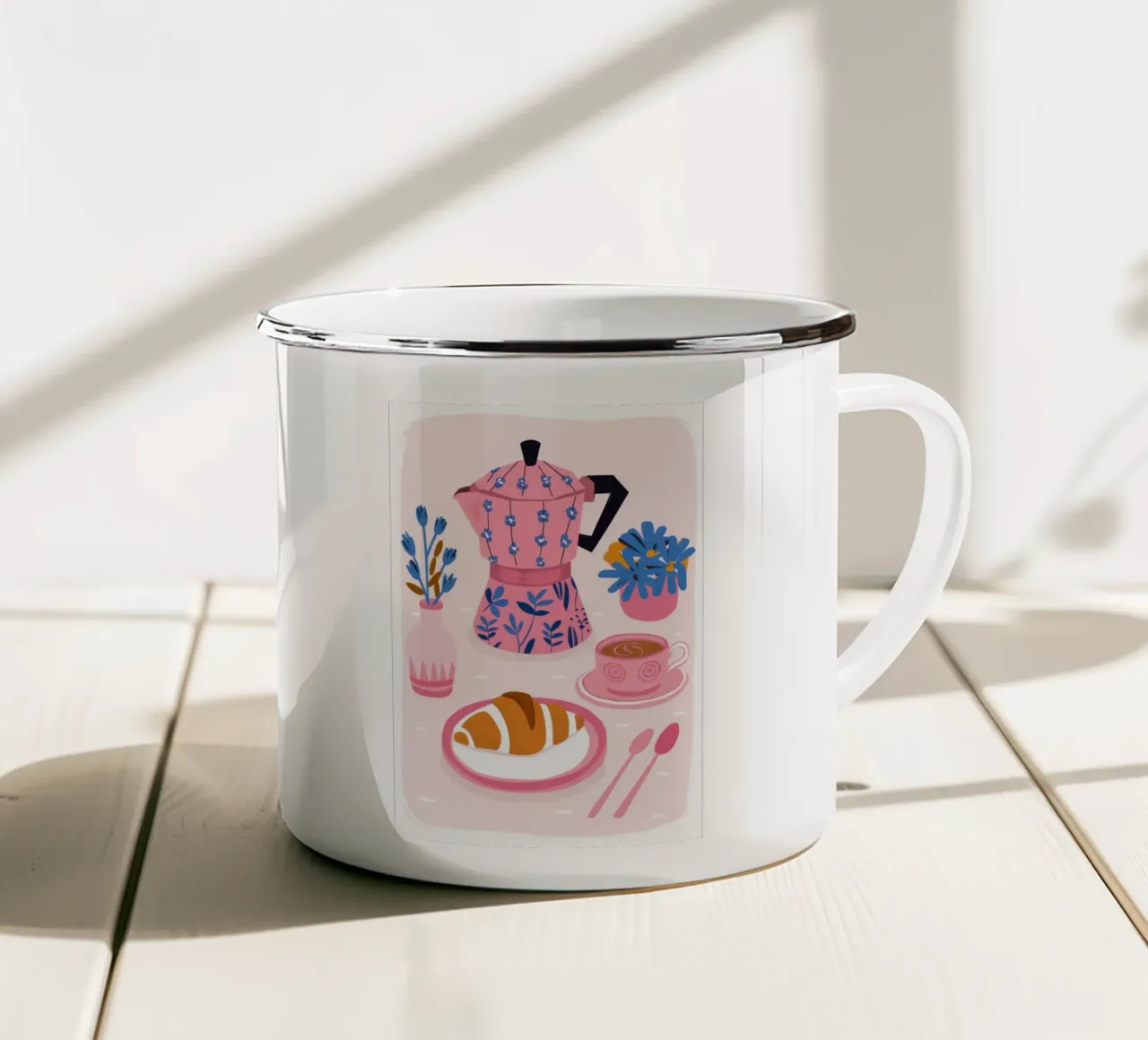 Rituale mattutino pastello tazza in smalto da Monuments Fire