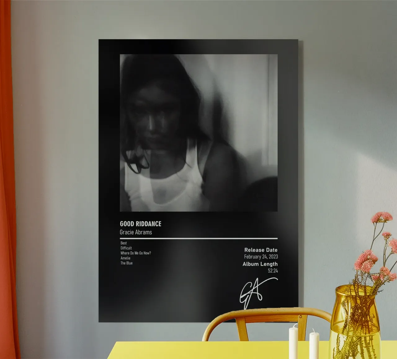 Good Riddance BY Gracie Abrams plexiglass da DGUnder