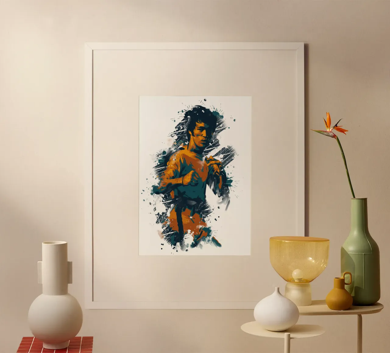Bruce Lee the Legend poster con telaio in alluminio da Lembayung art