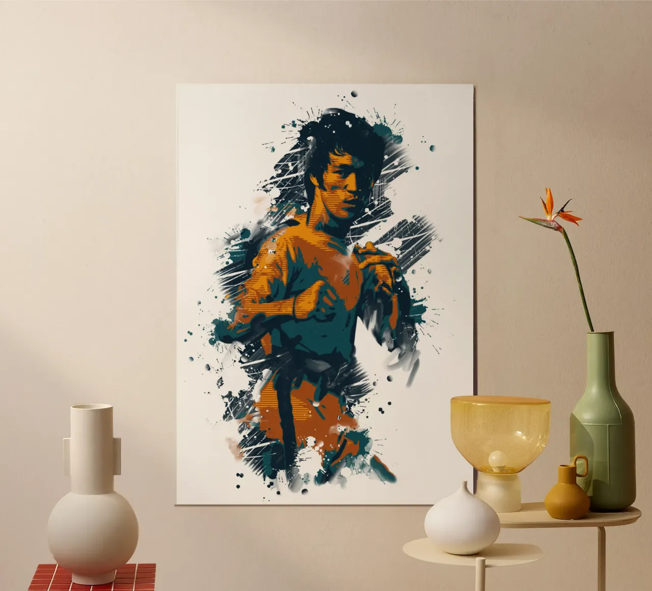 Bruce Lee the Legend poster con telaio in alluminio da Lembayung art