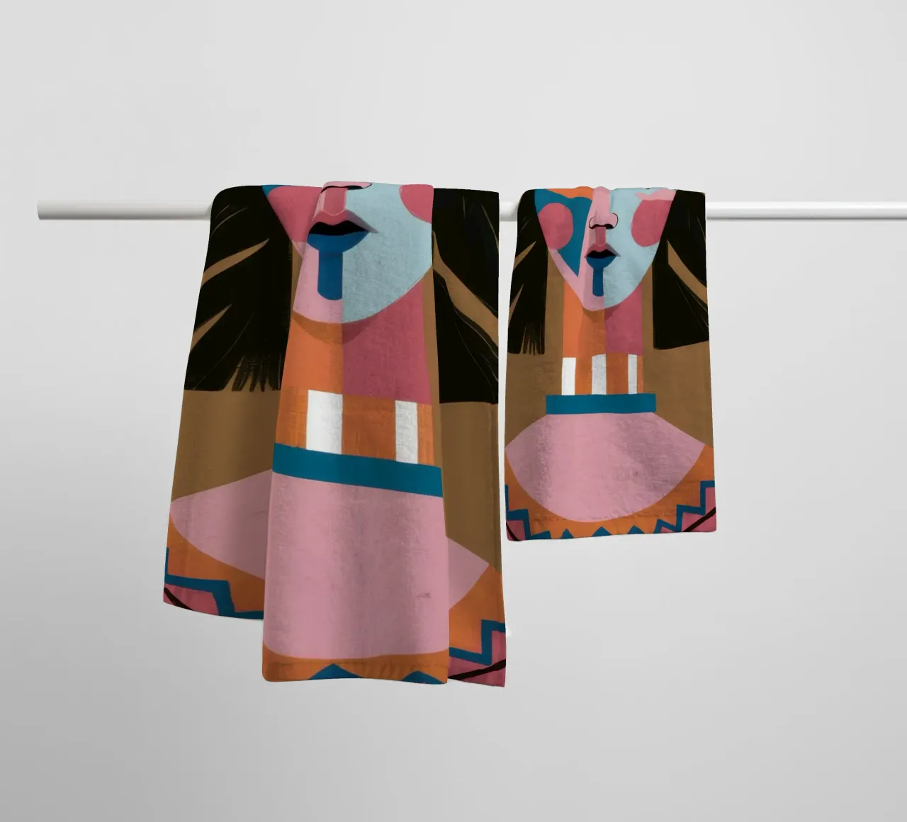 Azure Bow Visage towel by Giant Foxs