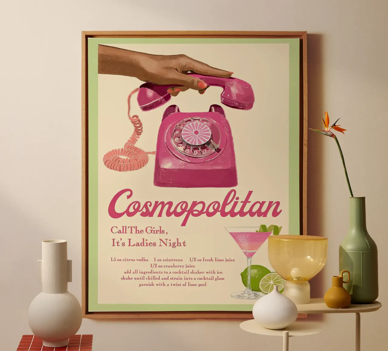 Cosmopolitan Call The Girls Pink Poster canvas by noahmiss