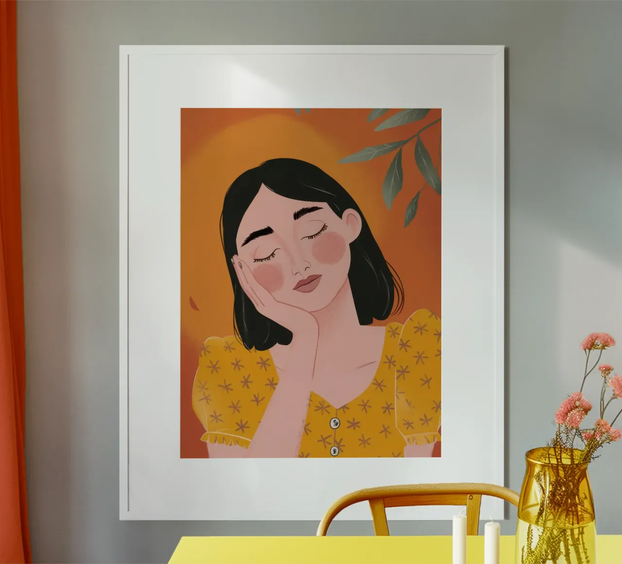 Sogno del raggio di sole d'oro poster con telaio in alluminio da Giant Foxs
