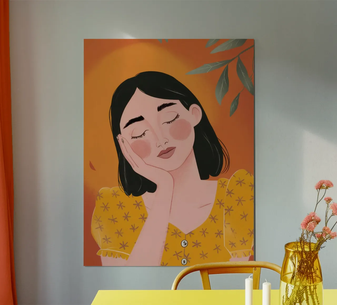 Sogno del raggio di sole d'oro poster con telaio in alluminio da Giant Foxs