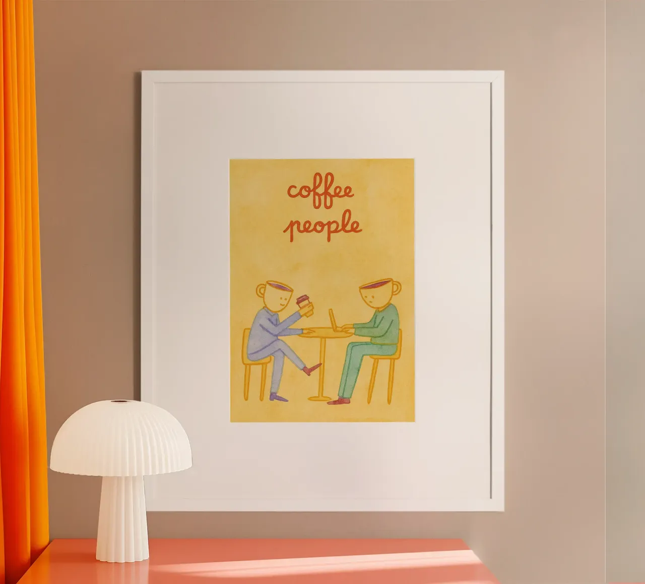 persone del caffè poster con telaio in alluminio da Britania