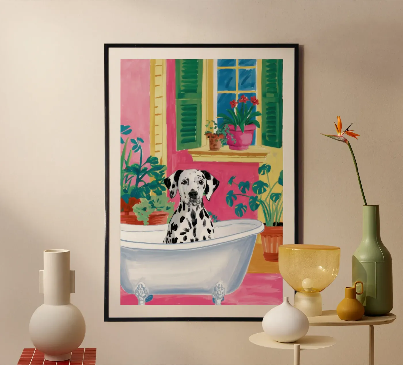 Dalmatian Bubble Bath poster by Reds Jays