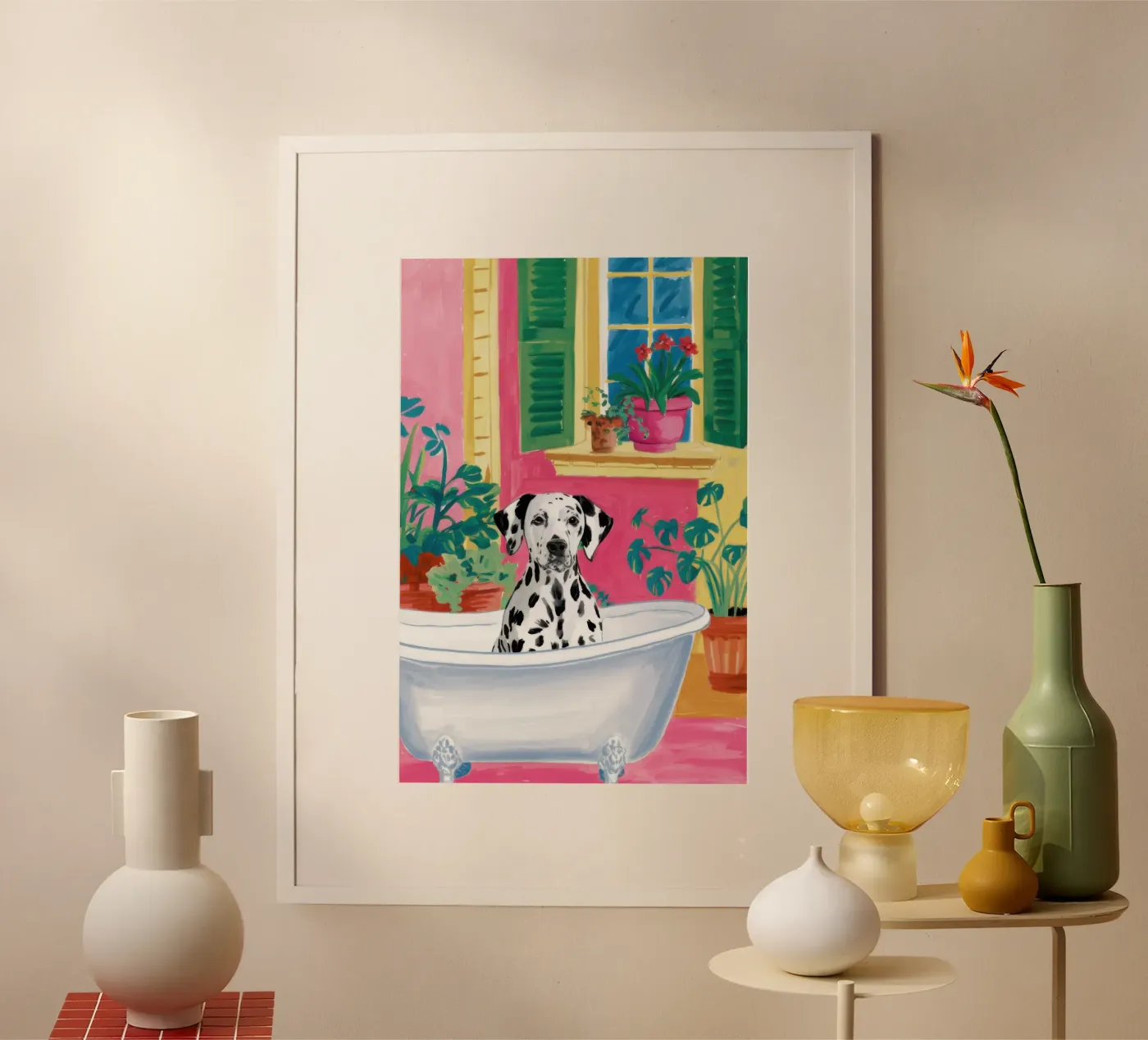 Dalmatian Bubble Bath poster by Reds Jays