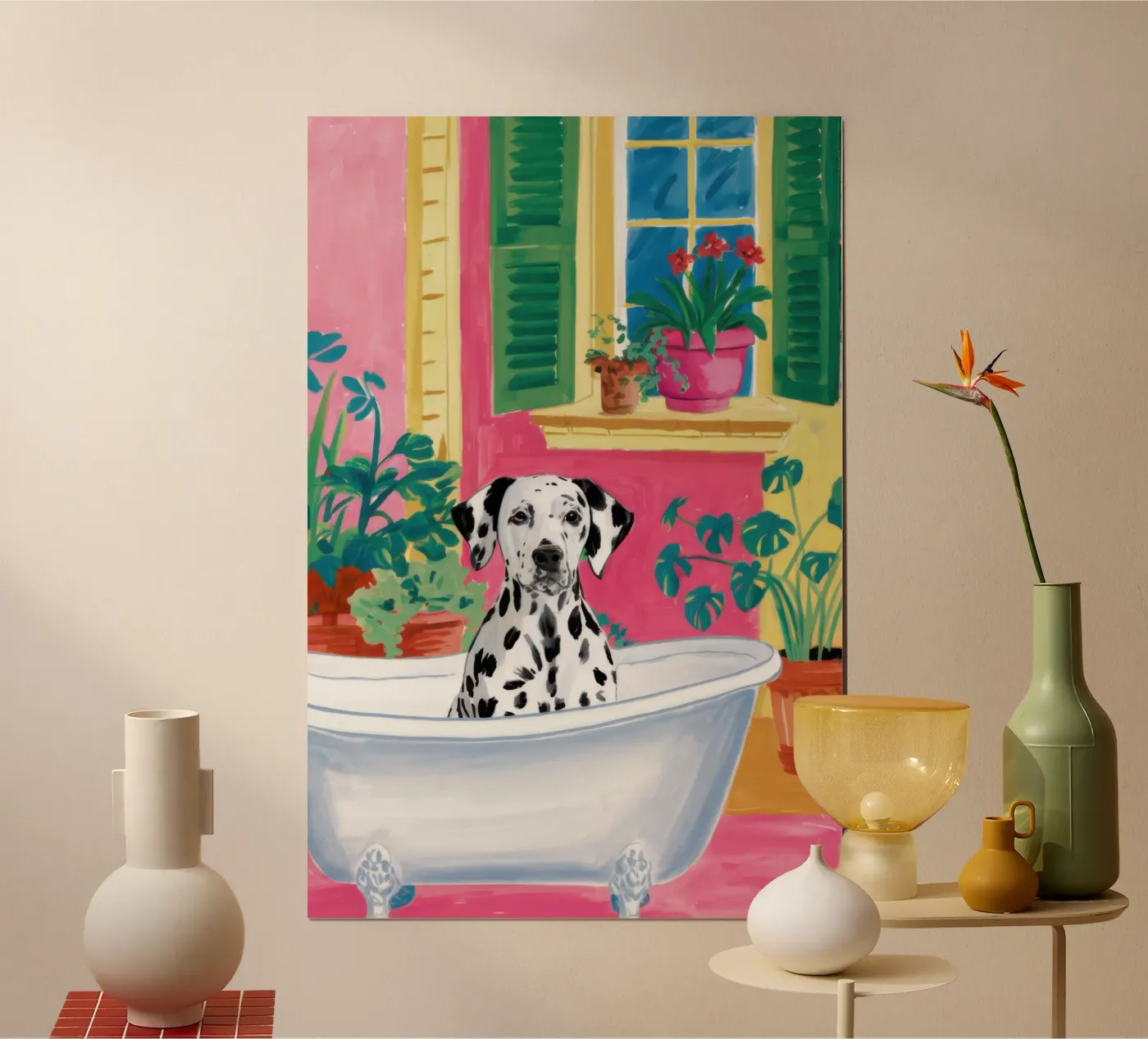 Dalmatian Bubble Bath poster by Reds Jays
