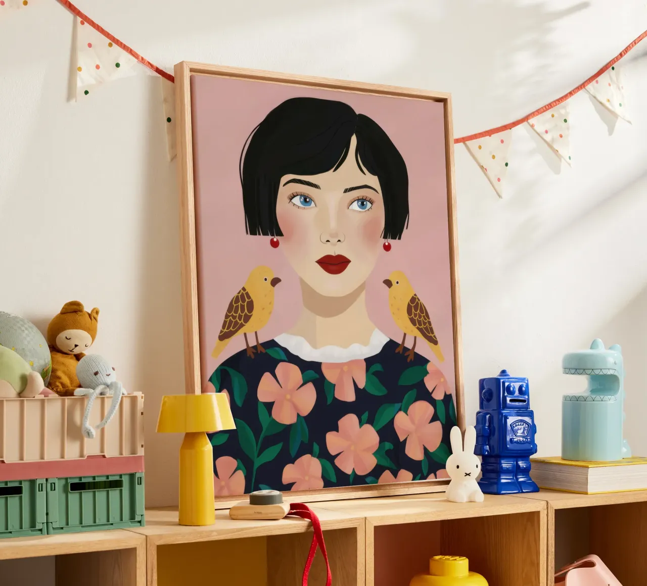 Compagno aviario chic tela con Cornice a cassetta da Giant Foxs