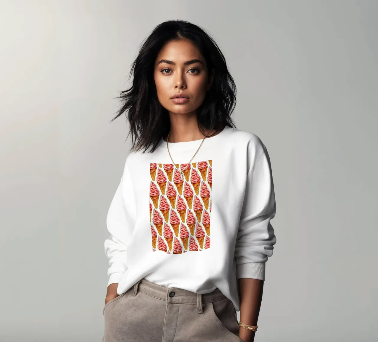 Strawberry Soft Serve Pattern sweat de Kelly Gilleran
