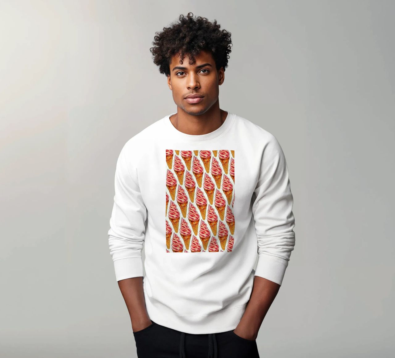 Strawberry Soft Serve Pattern felpa da Kelly Gilleran
