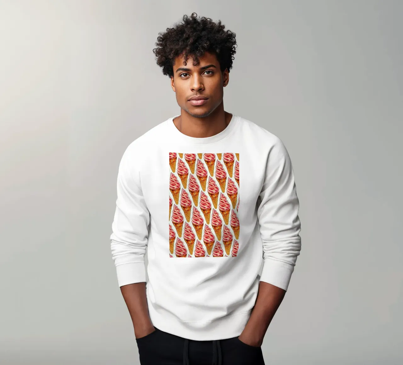 Strawberry Soft Serve Pattern Sweatshirt von Kelly Gilleran