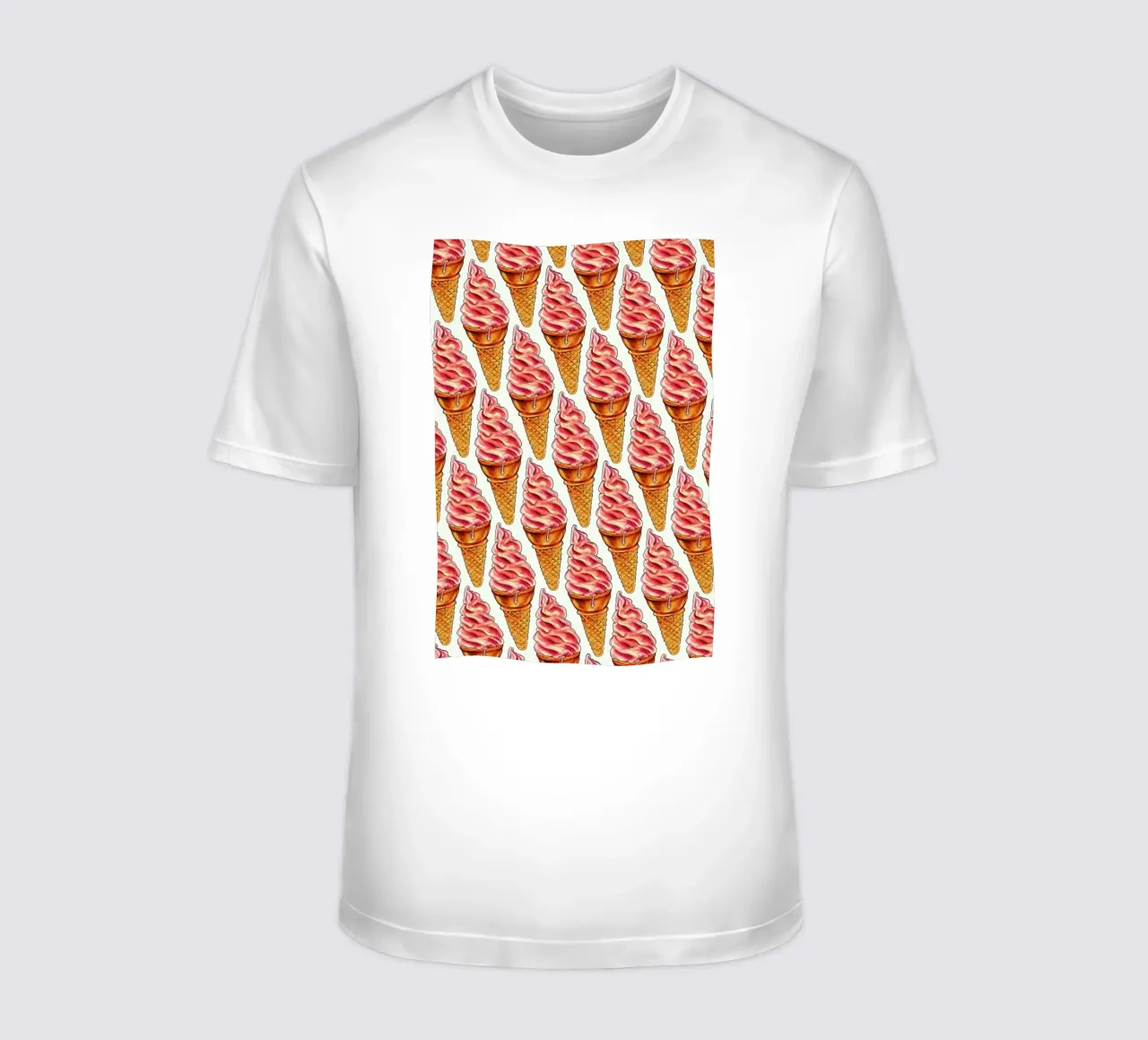 Strawberry Soft Serve Pattern t-shirt van Kelly Gilleran