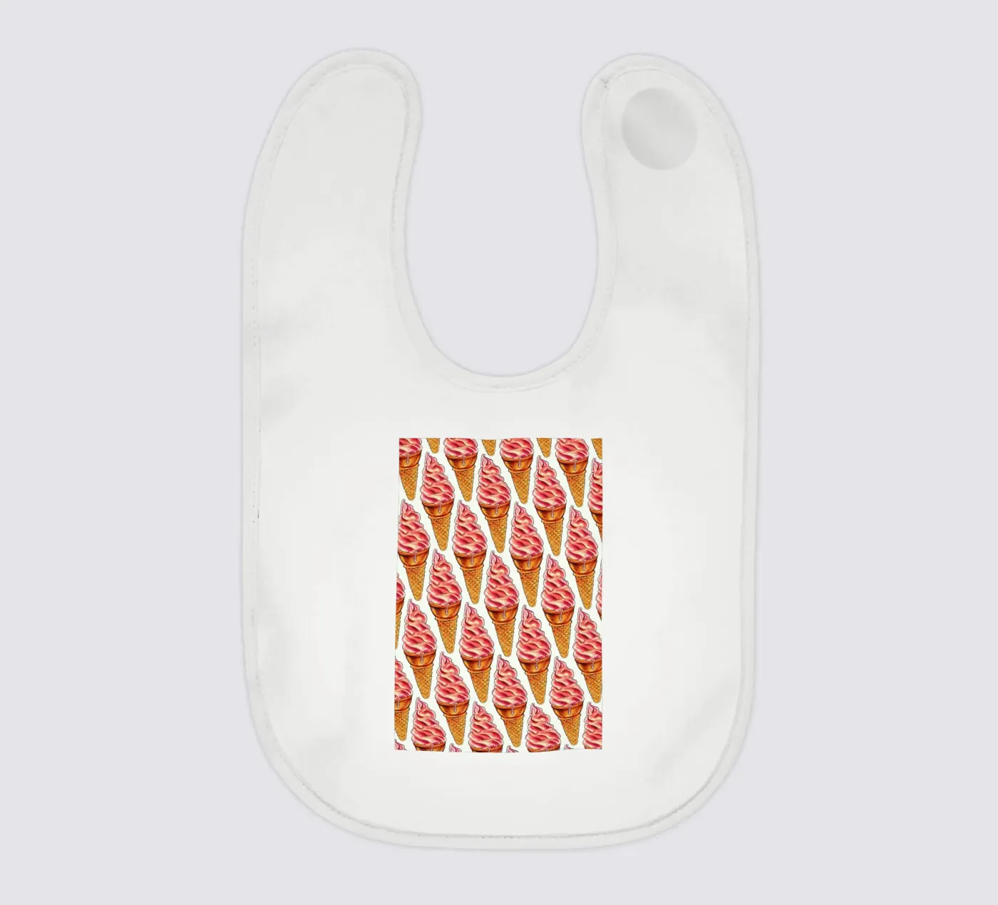 Strawberry Soft Serve Pattern baby slabbetje van Kelly Gilleran