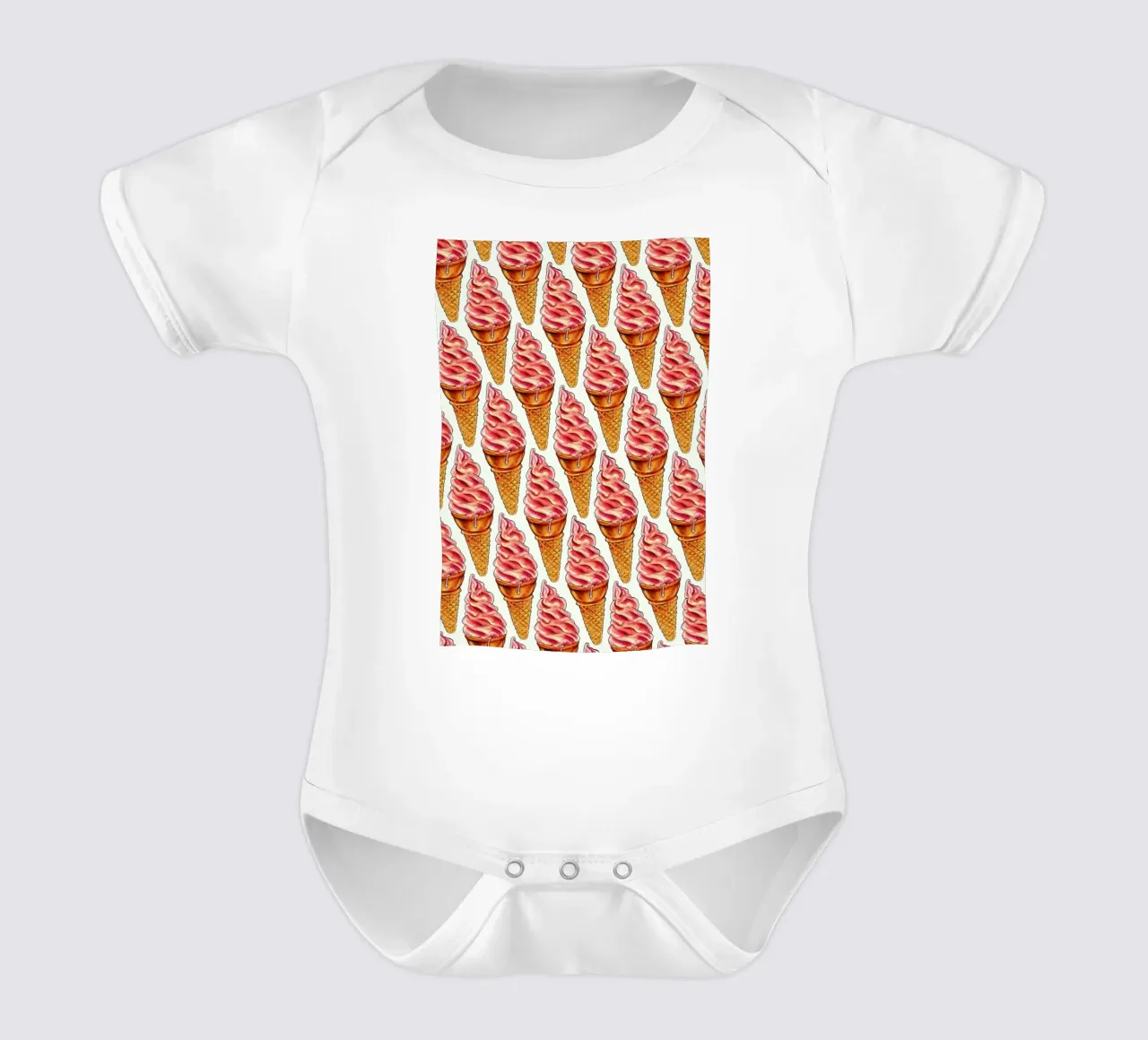 Strawberry Soft Serve Pattern Kurzarm Babybody von Kelly Gilleran