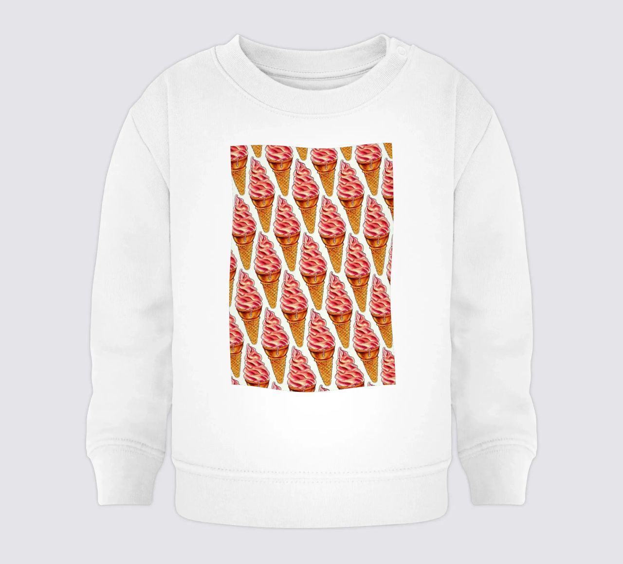 Strawberry Soft Serve Pattern felpa neonato da Kelly Gilleran